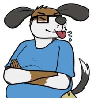 😛 42b75f31 dog, anthropomorphic, cartoon, glasses, animal, funny, character, furry whatsapp sticker