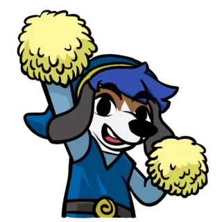 🙌 879e96c9 cheerleader, dog, mascot, cartoon, illustration, animal whatsapp sticker