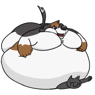🛏 a06d5d34 YCH dog, animal, cartoon, pet, fat, furry whatsapp sticker