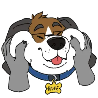 😛 aa9d534c RANGE dog, animal, pet, cartoon, glasses, cute, furry whatsapp sticker