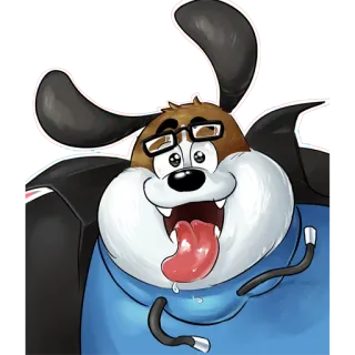 ✨ be5d41d7 dog, cartoon, glasses, tongue, collar, pet, animal, cute, funny whatsapp sticker