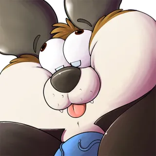 🎈 fe17199f cartoon, animal, furry, dog, cute, animated whatsapp sticker