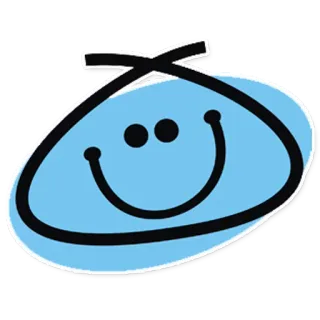 😀 07aac4a4 微笑, 快乐, 卡通, 脸, 蓝色, 图标 telegram sticker