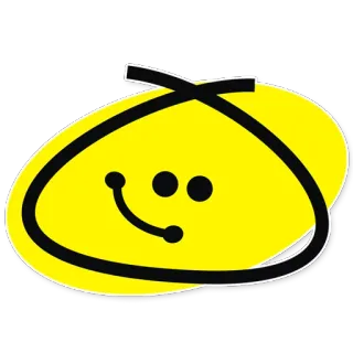 😏 cc0d44e9 笑脸, 黄色, 卡通, 涂鸦, 快乐 telegram sticker