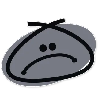 😟 dee658f7 伤心, 脸, 卡通, 情绪, 沮丧, 灰色, 不开心 telegram sticker