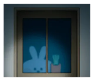 👀 12b1936f coelho, janela, cenoura, fofo, animal, desenho animado telegram sticker