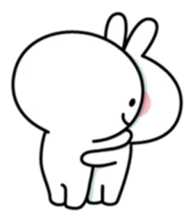 🤗 36936f34 desenho animado, abraço, fofo, coelho telegram sticker