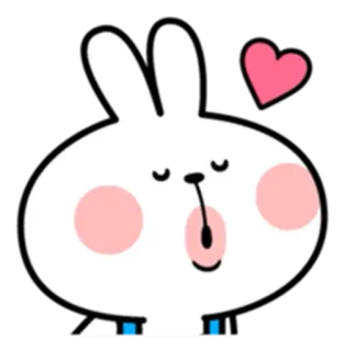 😘 8457125d coelho, fofo, amor, coração, desenho animado telegram sticker