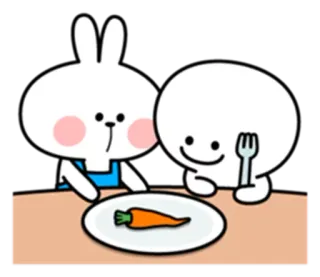 🍝 93fed38e coelho, cenoura, jantar, comida, fofo telegram sticker