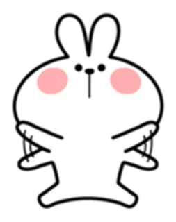 🤗 98141eb0 coelho, coelhinho, fofo, desenho animado, animal, branco telegram sticker