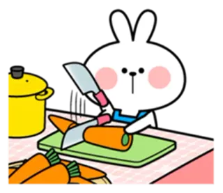 🔪 a7c32c25 coelho, cozinhar, cenoura, fofo, chef telegram sticker