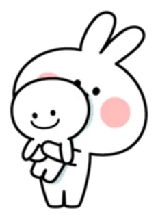 🤗 f1a9a266 desenho animado, coelho, coelhinho, abraço, fofo, personagem telegram sticker