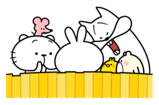 👭 feb03e31 desenho animado, animais, fofo, adesivo, personagens telegram sticker