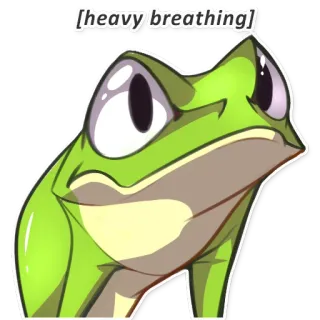 😐 b0d0a518 heavy breathing лягушка, мем, реакция, мультфильм, животное telegram sticker