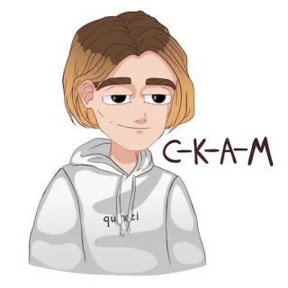 🤧 2c9c1376 C-K-A-M สติกเกอร์, การ์ตูน, ตัวละคร, CKAM, Qunzi telegram sticker