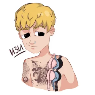 👙 89d77062 ИЗИ รอยสัก, ผู้ชาย, บรา telegram sticker