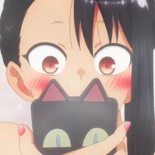 🌟 4769ee59 Nagatoro Don't Toy with Me, Miss Nagatoro Аниме, Мультфильм, Нагаторо, Кот, Телефон, Милый whatsapp sticker