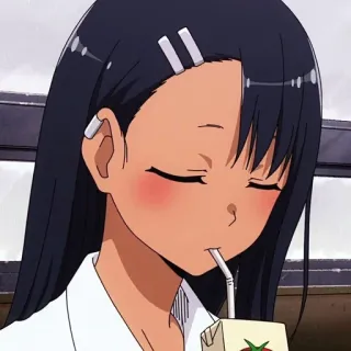 🌟 5afeb4b2 Nagatoro Don't Toy with Me, Miss Nagatoro Аниме, Девушка, Пьёт, Милая, Мультфильм, Нагаторо, Манга whatsapp sticker