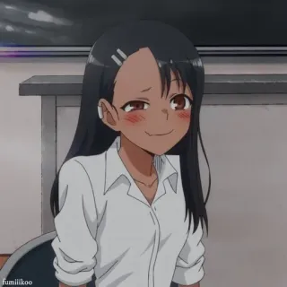 🌟 7587a903 Nagatoro Don't Toy with Me, Miss Nagatoro Аниме, Нагаторо, Персонаж, Мисс Нагаторо, Улыбка, Милый whatsapp sticker