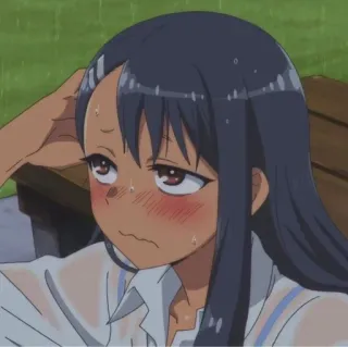 🌟 d67abd36 Nagatoro Don't Toy with Me, Miss Nagatoro аниме, девушка, Нагаторо, пот, смущена, раздражена whatsapp sticker