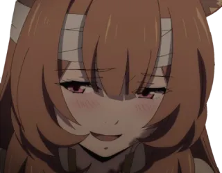 😏 373b00aa Raphtalia Rising of the Shield Hero anime, Raphtalia, Rising of the Shield Hero, tanuki, smile, cute telegram sticker