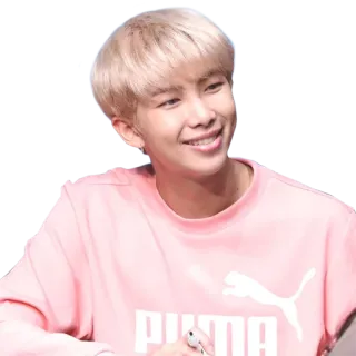 😁 24c6de86 RM RM, K-Pop, BTS, Sänger, Idol, rosa whatsapp sticker