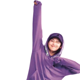 💪 3b7fb302 RM kpop, rm, lila, idol, sänger, leader whatsapp sticker