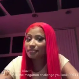 🥀 4a3d90c9 Nicki Minaj Pick the megatron challenge you look PRETTY musica, donna, cantante, persona whatsapp sticker