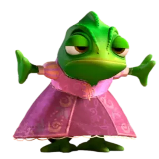 😐 098c9fcc Pascal Tangled 迪士尼, 变色龙, 长发公主, 可爱, 动物 telegram sticker