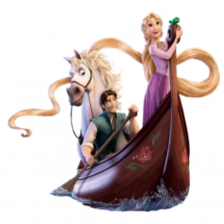 🛶 684bb705 Rapunzel Tangled 迪士尼, 卡通, 船, 公主, 幻想, 长发公主 telegram sticker