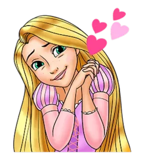 👸 0127148f Rapunzel Tangled мультфильм, Дисней, принцесса, Рапунцель: Запутанная история, Рапунцель, любовь, сердца whatsapp sticker