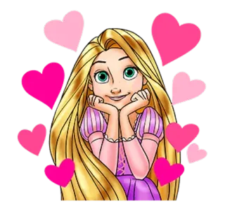 👸 4cb857b2 Rapunzel Tangled Рапунцель, Рапунцель: Запутанная история, Дисней, принцесса, сердечки, милый whatsapp sticker