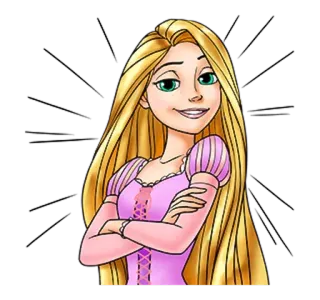 👸 b0a4bd24 Rapunzel Tangled мультфильм, принцесса, блондинка, волосы, Дисней, девочка whatsapp sticker