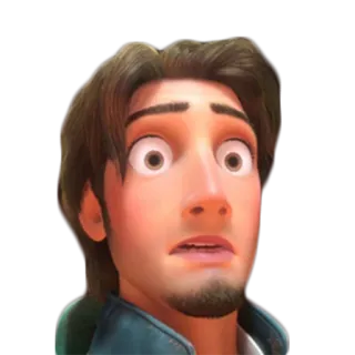 😲 a79581a8 Flynn Rider Tangled disney, character, cartoon, expression, surprised, tangled whatsapp sticker