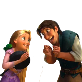 👫 bd392f97 Rapunzel Tangled rapunzel, flynn rider, disney, cartoon, princess, tangled whatsapp sticker