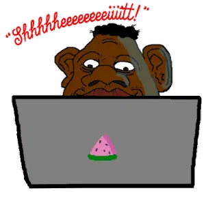 🍉 55cb624f Shhhhhheeeeeeeiiiittt!... Meme, Internet, Kartun, Sst, Mengetik, Semangka telegram sticker