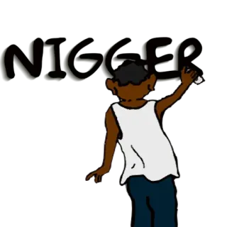 🍉 cc6b2212 NIGGER rasisme, ujaran kebencian, menyinggung, penghinaan, grafiti telegram sticker