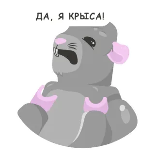 🐀 13ce67ed ДА, Я КРЫСА! tikus, binatang, kartun, pengerat, lucu, rusia telegram sticker