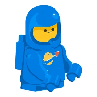 💁‍♂️ 9ec811f2 lego, astronot, luar angkasa, mainan, figur, biru, planet, pesawat luar angkasa telegram sticker
