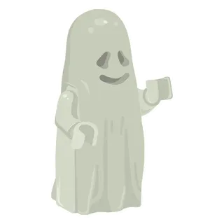 👻 a61dae7b hantu, halloween, seram, karakter, kartun telegram sticker