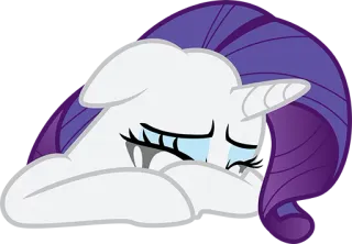 😭 46a26b6c Rarity My Little Pony pony, piangendo, triste, cartone animato, cavallo, mlp telegram sticker