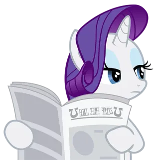 😒 4ed5b1b1 Rarity My Little Pony HOAL EAR ERES pony, lettura, cartone animato, cavallo telegram sticker