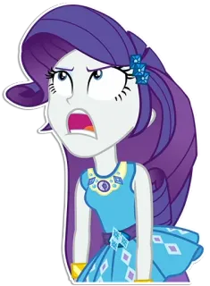 😫 25c68b95 Rarity My Little Pony Dessin animé, Poney, Violet, Blanc, Bleu, Expression, Animé telegram sticker