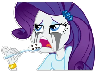 😭 2d4a613f Rarity My Little Pony dessin animé, poney, Rarity, pleurs, contrarié telegram sticker