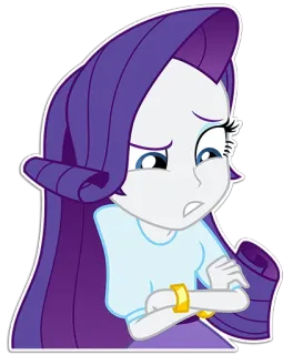 🤨 b8a8cff5 Rarity My Little Pony, dessin animé, autocollant, personnage, fille, cheveux violets telegram sticker