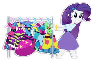 👗 ccdfa6c8 Rarity My Little Pony My Little Pony, Rarity, robe, dessin animé, poney, mode telegram sticker
