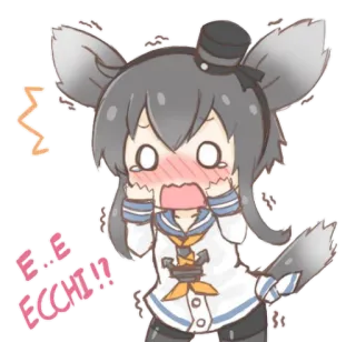 😳 0f30aa1a E-E ECCHI!! Anime, Chibi, Fofo, Envergonhado, Ecchi, Garota Navio, Lobo telegram sticker