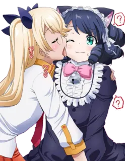 😛 4ac3d82c Anime, Beijo, Yuri, Garotas, LGBTQ, Lésbica, Fofo, Amor telegram sticker