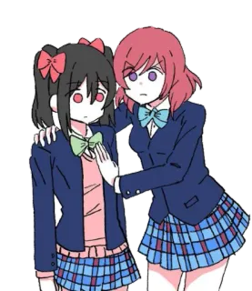 😹 92354810 Anime, Garotas, Uniforme escolar, Fofa, Amigas telegram sticker