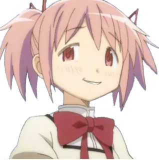 😏 cd5ab223 Madoka Kaname Puella Magi Madoka Magica anime, garota, fofa, sorrindo, Madoka Kaname telegram sticker
